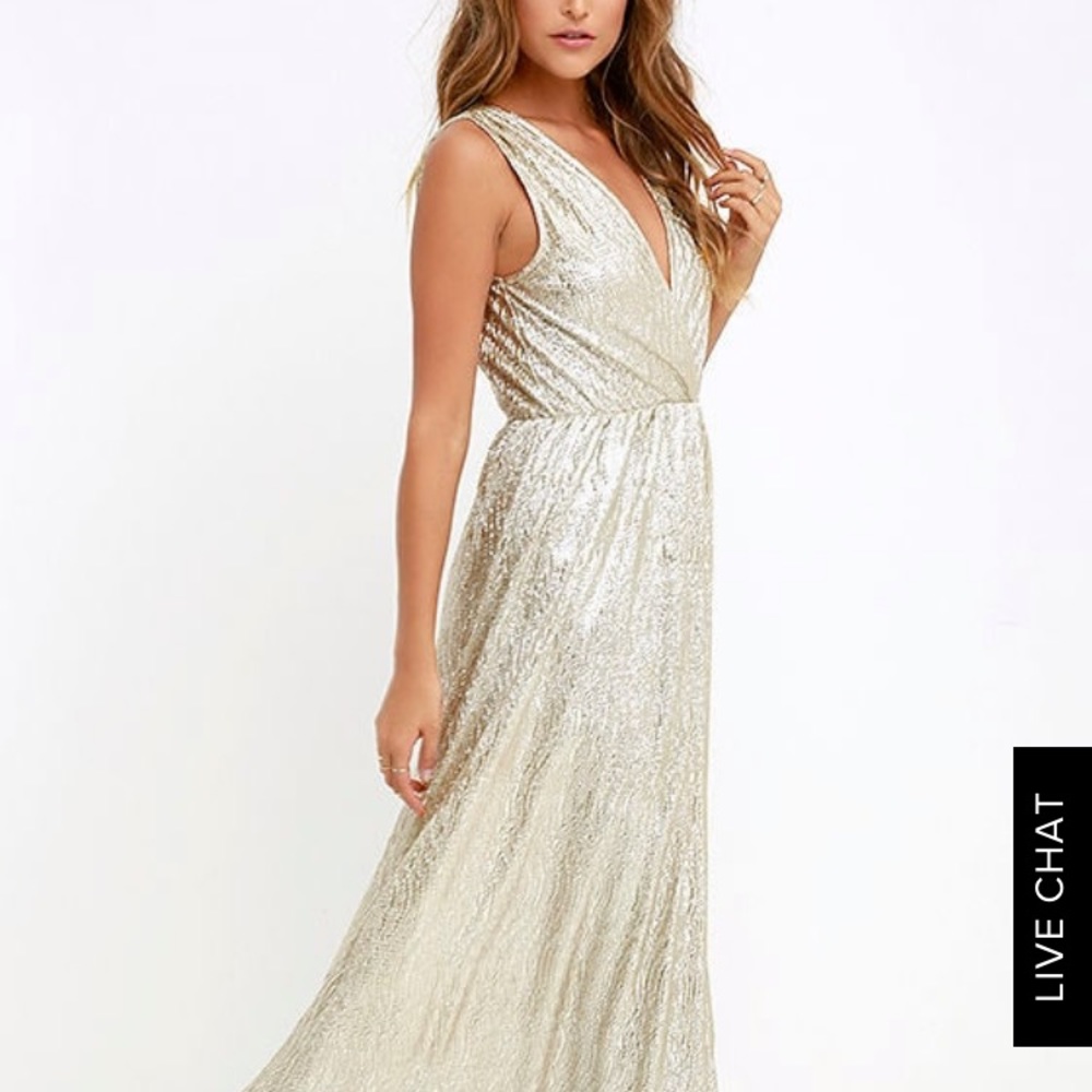 Lulu’s gold maxi dress
